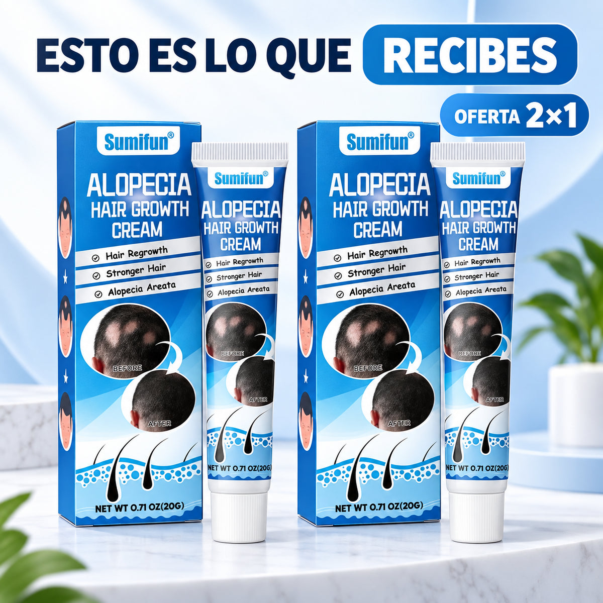 Sumifun™ – Crema Capilar para Zonas con Alopecia y Menor Densidad | Oferta 2×1