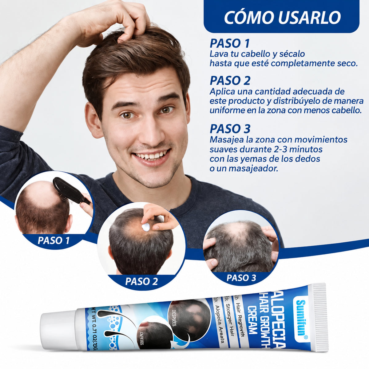 Sumifun™ – Crema Capilar para Zonas con Alopecia y Menor Densidad | Oferta 2×1